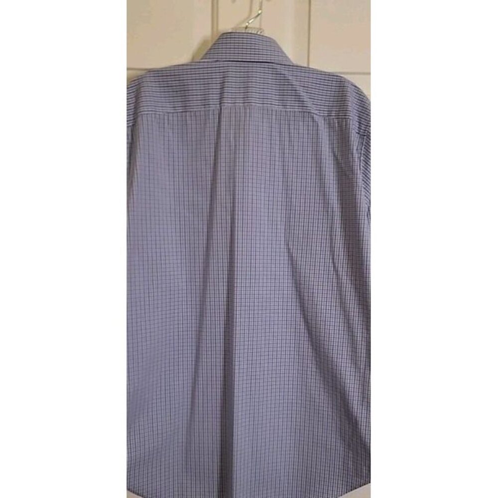 Bonobos Stretch Mens Standard Fit Blue White Check Dress Shirt Size 16‎ 32 EUC - Picture 2 of 8